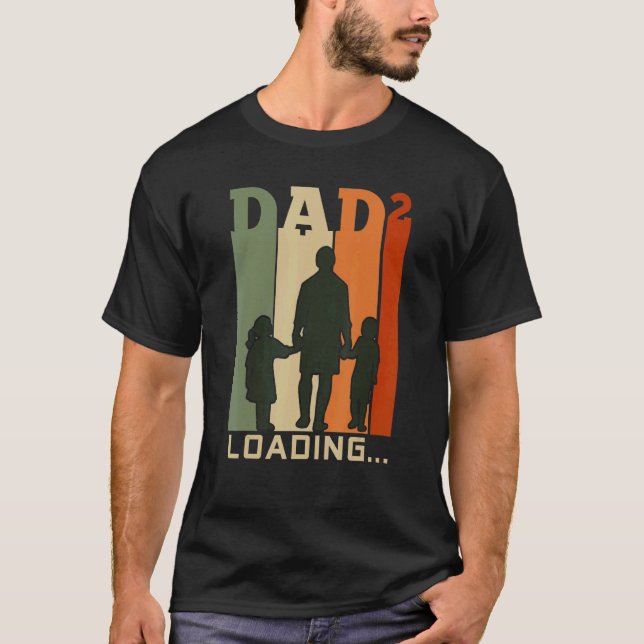 Mens Father Of Two Dad Second Child 2 T-Shirt (Front)
