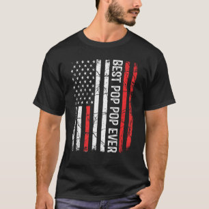 Mens Father s Day Best Pop Pop Ever With US Americ T-Shirt