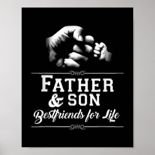 Mens Father Son Friends Fist Bump Dad Father's Poster