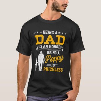 Mens Father's Day Being Dad Is An Honour Poppy Bei T-Shirt
