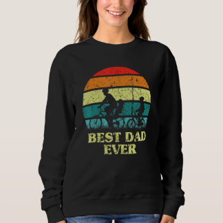 Mens Father's Day Best Dad Ever Retro Sunset Fathe Sweatshirt
