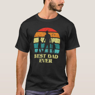 Mens Father's Day Best Dad Ever Retro Sunset Fathe T-Shirt