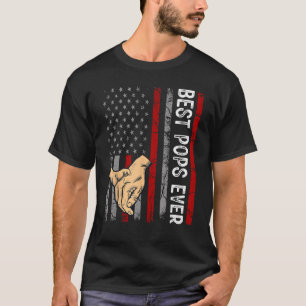 Mens Father's Day Best Poppa Ever With US American T-Shirt