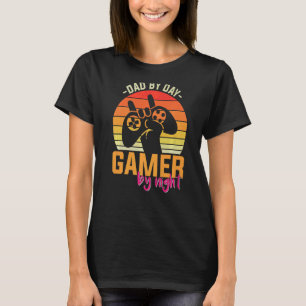 Mens Father's Day Dad By Day Gamer By Night T-Shirt