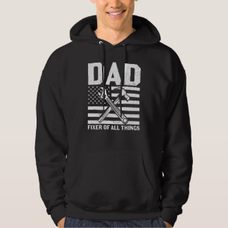 Mens Father's Day Dad Fixer Of All Things Usa Flag Hoodie