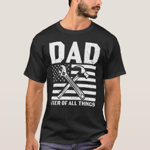 Mens Father's Day Dad Fixer Of All Things Usa Flag T-Shirt