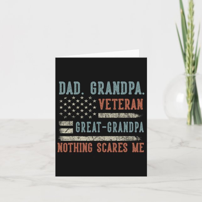 Mens Fathers Day Dad Grandpa Veteran Great Grandpa Card (Front)