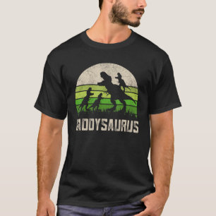 Mens Fathers Day Dad T Rex Fun Daddysaurus 4 Kids T-Shirt