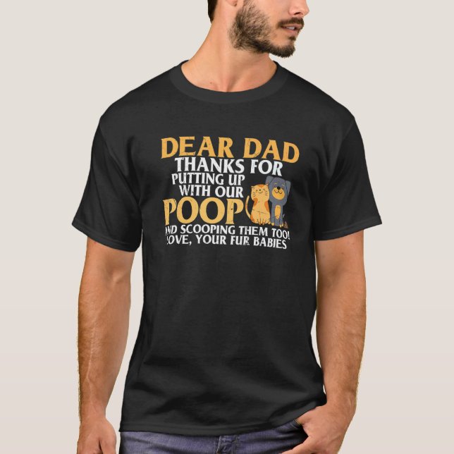 Mens Father's Day Dear Dad Pet Dog Cat Puppy T-Shirt (Front)