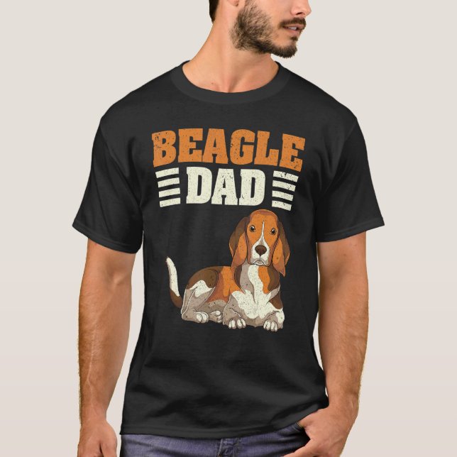 Mens Fathers Day Dog Daddy Beagle Dad Pet Animal B T-Shirt (Front)