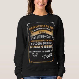 Mens Fathers Day  For Papa  Certificate Poppie Of  Sweatshirt