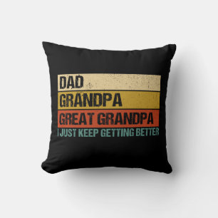 Mens Fathers Day Gift from Grandkids Dad Grandpa Cushion