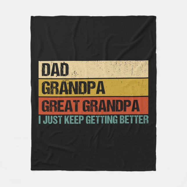 Mens Fathers Day Gift from Grandkids Dad Grandpa Fleece Blanket (Front)