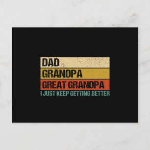 Mens Fathers Day Gift from Grandkids Dad Grandpa G Postcard