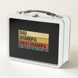 Mens Fathers Day Gift from Grandkids Dad Grandpa Metal Lunch Box