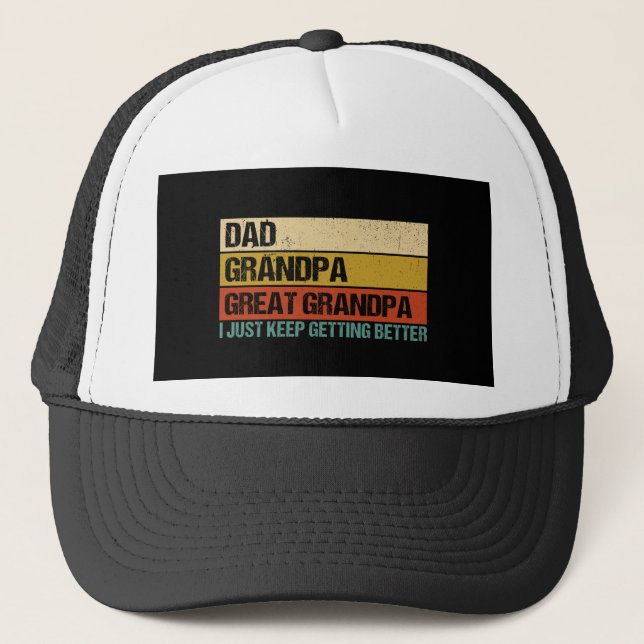 Mens Fathers Day Gift from Grandkids Dad Grandpa Trucker Hat (Front)