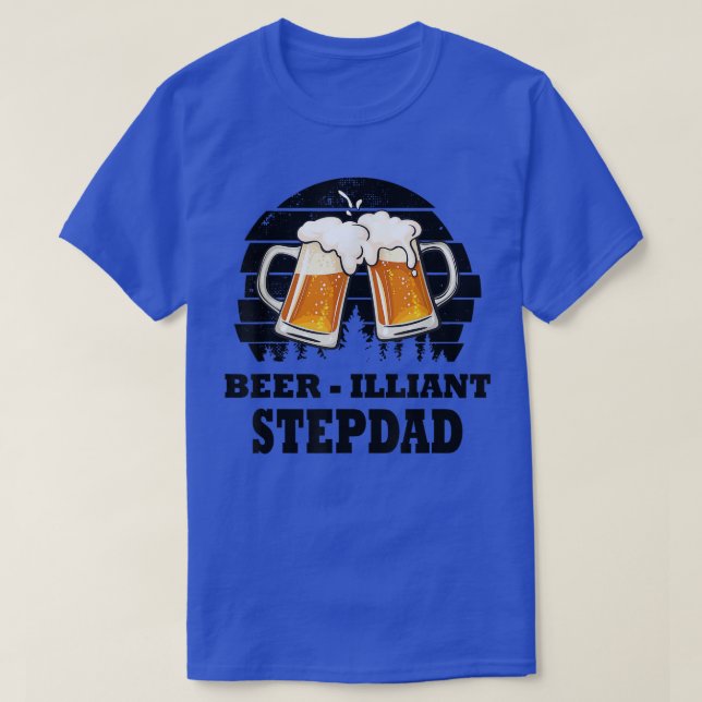 Mens Fathers Day Gift Tee BeerIlliant StepDad Funn (Design Front)