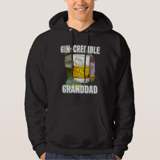Mens Fathers Day  Gin Credibile Granddad  Drink Hoodie