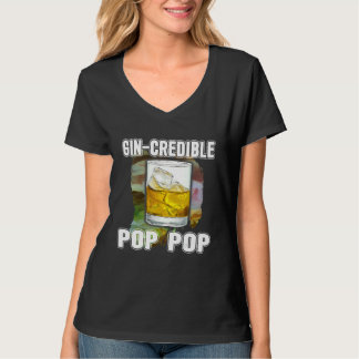 Mens Fathers Day  Gin Credibile Pop Pop  Drink T-Shirt