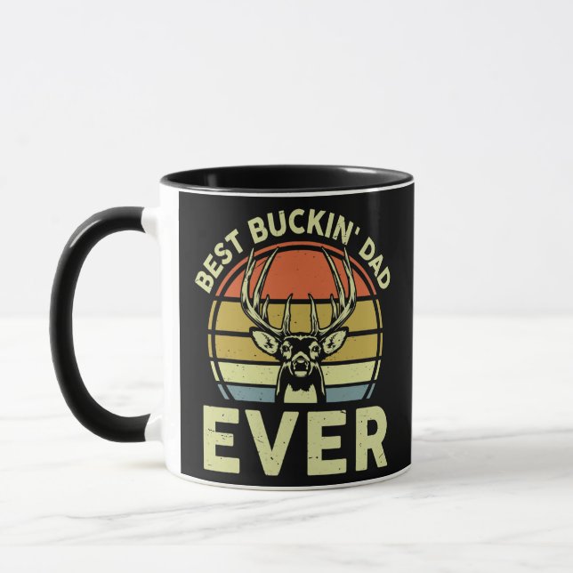 Mens Fathers Day Hunting Gift Best Buckin Dad Mug (Left)