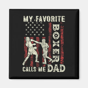 Mens Fathers Day My Favourite Boxer Calls Me Dad F Magnet
