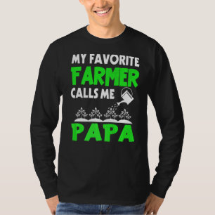 Mens Father's Day My Favourite Farmer Calls Me Pap T-Shirt