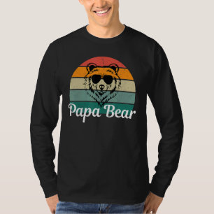 Mens Father's Day Papa Cool Retro Vintage Bear T-Shirt