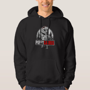 Mens Fathers Day Poppysaurus T Rex Dinosaur Poppy  Hoodie