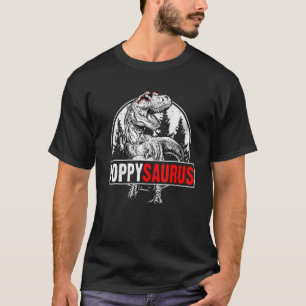 Mens Fathers Day Poppysaurus T Rex Dinosaur Poppy  T-Shirt