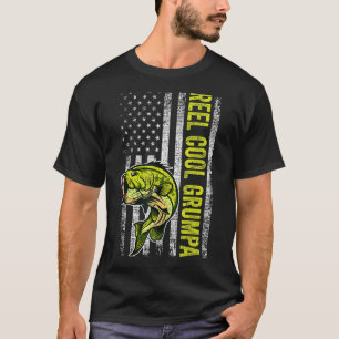 Mens Father's Day Reel Cool Grumpa Fish American T-Shirt