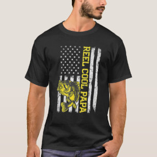 Mens Father's Day Reel Cool Papa Fish American Fl T-Shirt