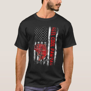 Mens Father's Day Reel Cool Pawpaw Fish American T-Shirt