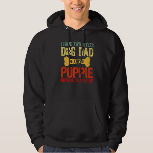 Mens Father's Day Retro I Have Two Titles Dog Dad Hoodie