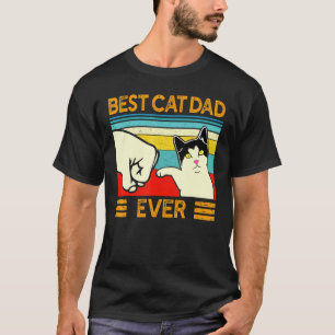 Mens Fathers Day Retro Vintage Best Cat Dad Ever C T-Shirt