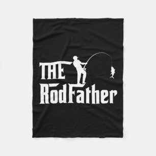 Men's Fathers Day Rod Father Fishing Funny Fathers Fleece Blanket