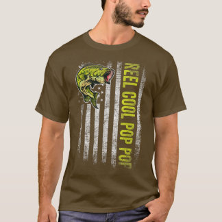 Mens Father's Day Shirt Reel Cool Pop Pop Fish Ame