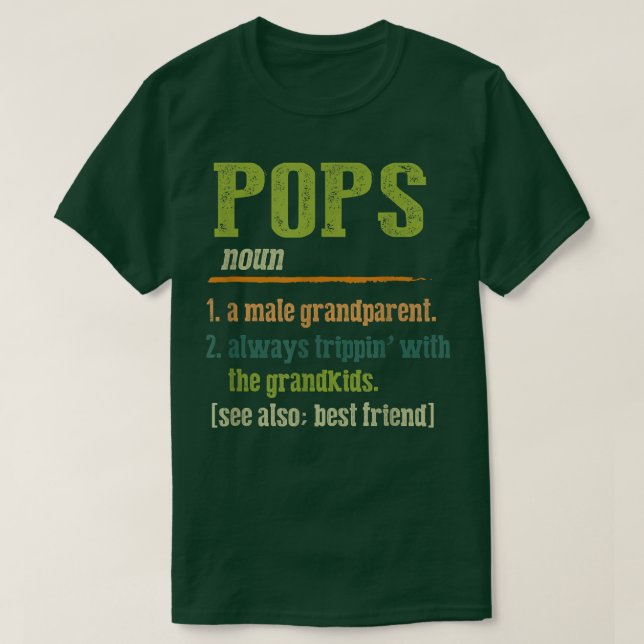 Mens Fathers Day Tee  Funny Definition Of Pops Bes (Design Front)