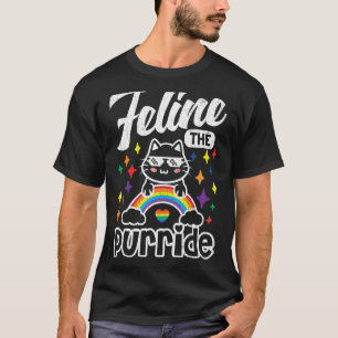 Mens Feline The Purride  Lgbtq Gay Pride Month Gra T-Shirt