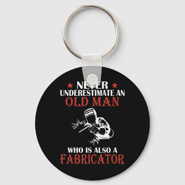 Mens Ferret - Never underestimate a Man with a Fer Key Ring (Front)