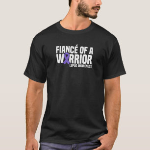 Mens Fiance Of A Warrior Purple Ribbon Lupus Aware T-Shirt