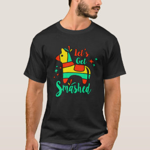 Mens Fiesta Llama Pinata Lets Get Smashed Bachelo T-Shirt