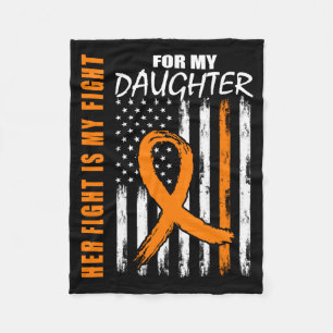 Mens Fight Is Fight Daughter Leukaemia Awareness Fleece Blanket