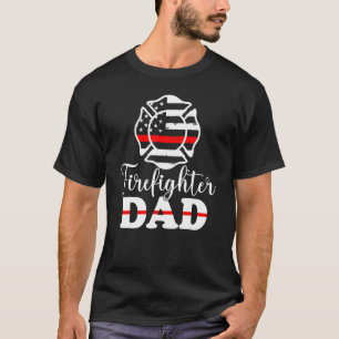 Mens Firefighter Dad Proud Fireman Father's Day Am T-Shirt