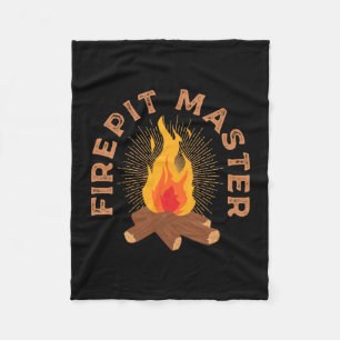 Mens firepit master camping campfire camper fire fleece blanket