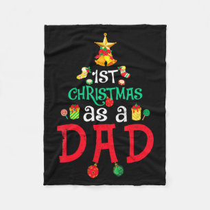 Mens First Christmas As A Dad Xmas New Daddy Anno  Fleece Blanket