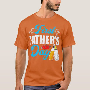 Mens First Fathers Day Beer Baby Bottle Dad Daddy T-Shirt