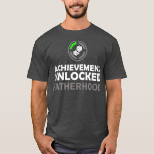 Mens First Time Dad Achievement Unlocked Fatherhoo T-Shirt