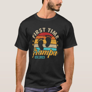 Mens First Time Grampa 2023 Father's Day Promoted T-Shirt