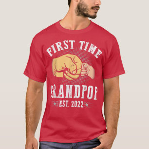 Mens First Time Grandpop Est 2022 Promoted To New T-Shirt