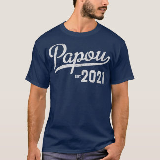 Mens First Time Papou 2021 Greek Grandpa Baby T-Shirt